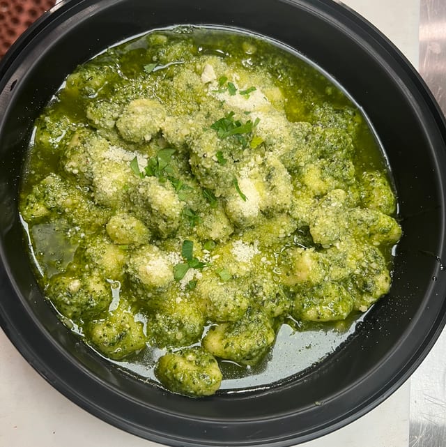 Gnocchi Pesto Sauce.