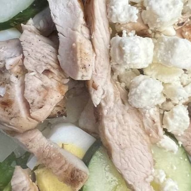 Grilled Chicken over Greek Salad.