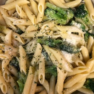 Penne Pasta. Fresh Broccoli, Fresh Garlic and Olive Oil